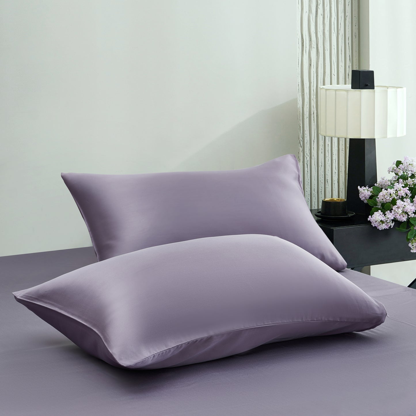 CLOUDTOUCH 100% Lyocell+ Sheet Set – Gray & Lilac Purple