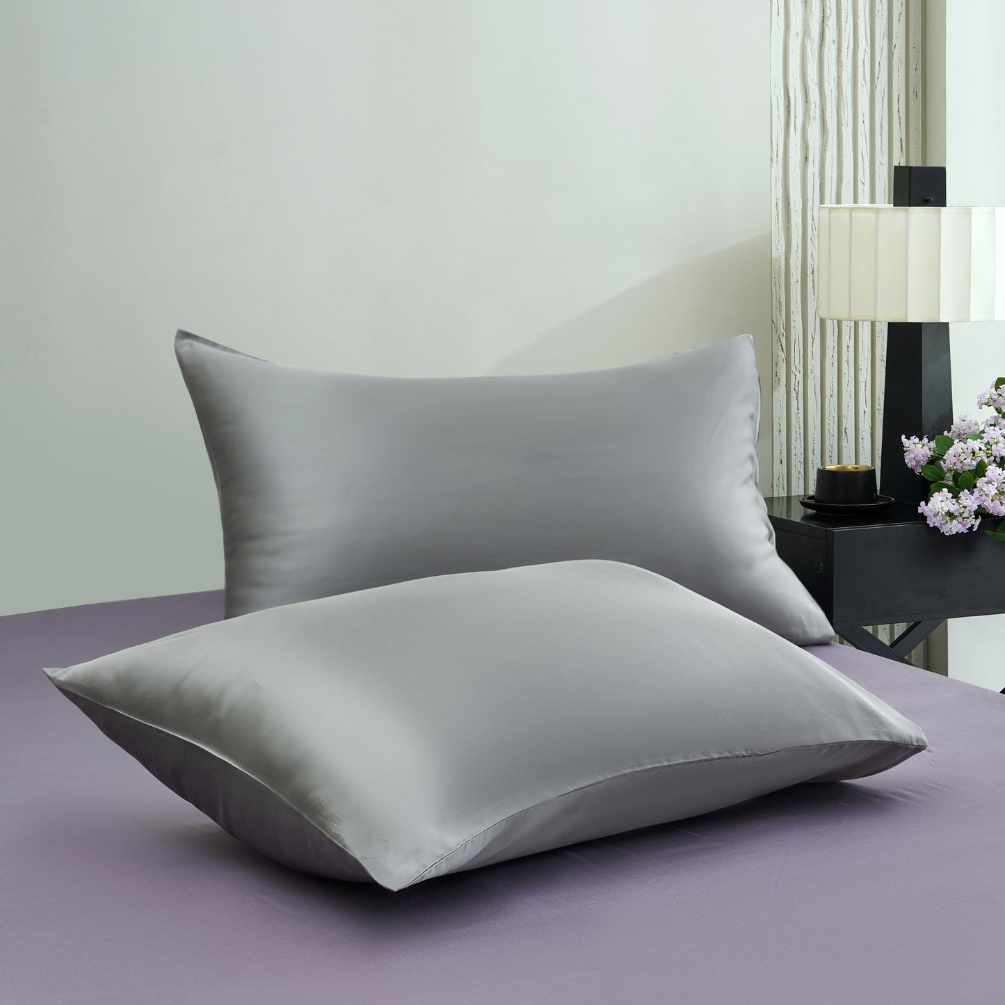 CLOUDTOUCH 100% Lyocell+ Sheet Set – Gray & Lilac Purple