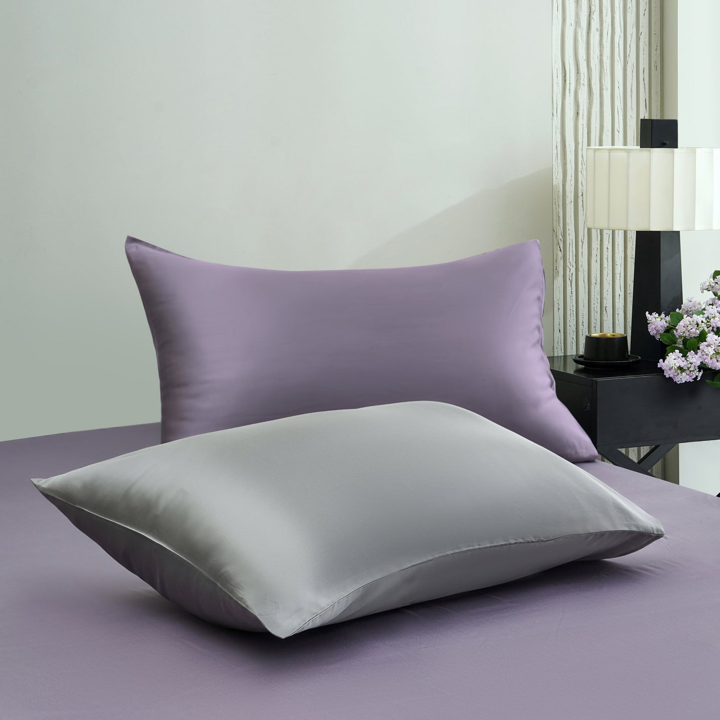 CLOUDTOUCH 100% Lyocell+ Sheet Set – Gray & Lilac Purple