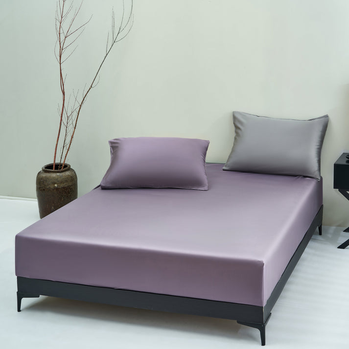 1. CLOUDTOUCH 100% Lyocell+ Sheet Set – Gray &amp; Lilac Purple