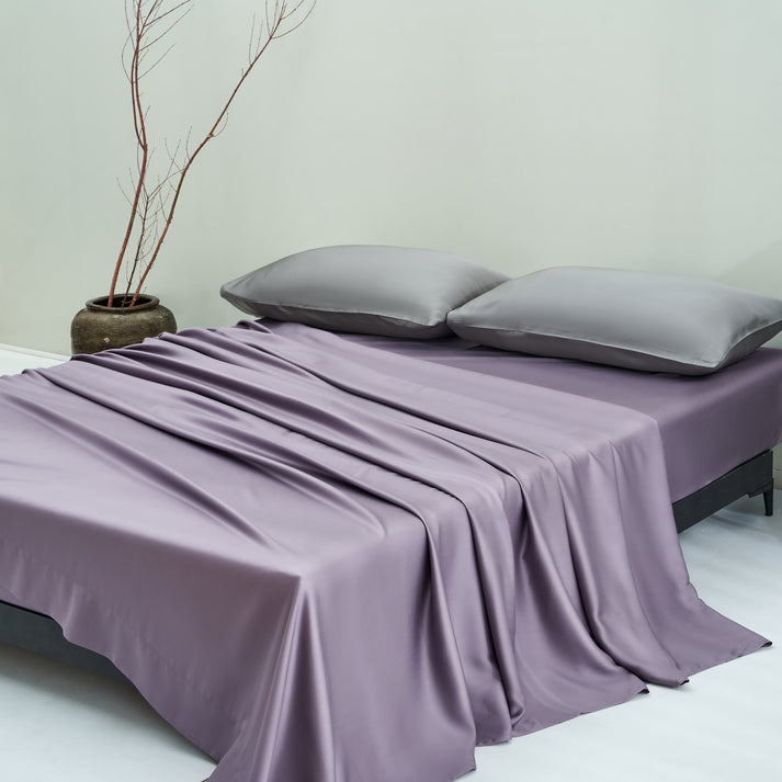 CLOUDTOUCH 100% Lyocell+ Sheet Set – Gray &amp; Lilac Purple ($189.00 USD)