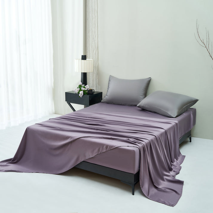 CLOUDTOUCH Lyocell+ Sheet Set – Gray &amp; Lilac Purple