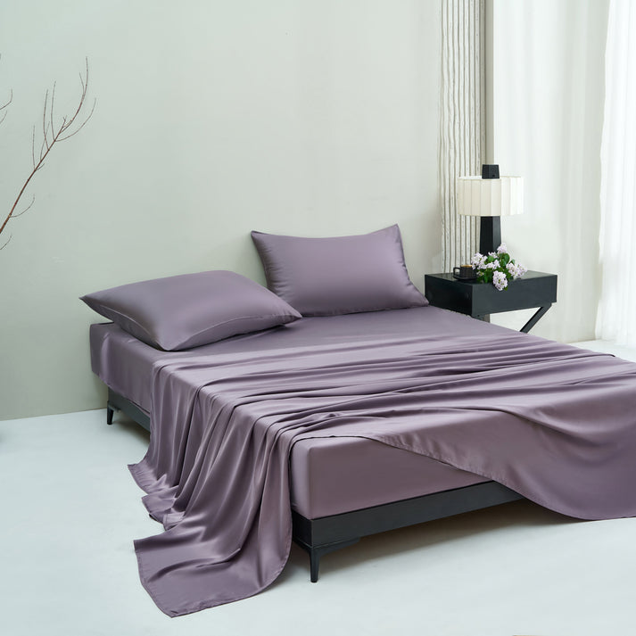 CLOUDTOUCH 100% Lyocell+ Sheet Set – Gray & Lilac Purple